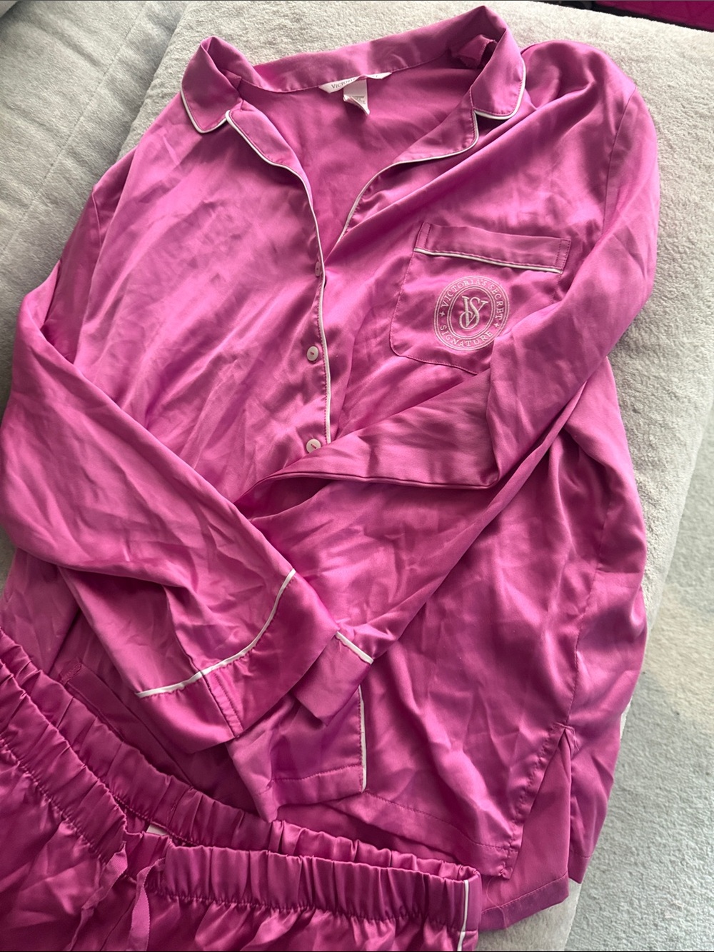 Victoria's Secret Pink Satin Pajama Set